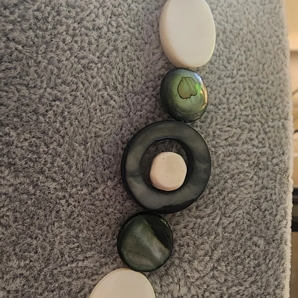 Elegant Green‎ and Cream Tourmaline Necklace